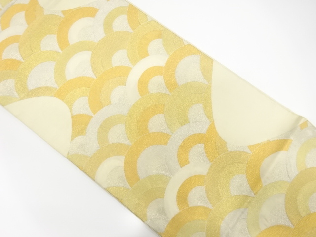 JAPANESE KIMONO / ANTIQUE FUKURO OBI / SILK / WOVEN SEIGAIHA